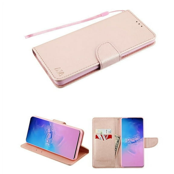 Samsung Galaxy S20 ULTRA (6.9") Wallet Case Phone Cover Book [Credit Card Slot] Magnetic Closure Leather Flip Wallet Stand Pouch with Wrist Hand Strap Lanyard [ROSE GOLD] for Samsung Galaxy S20 Ultra