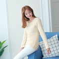 thumbnail image 4 of Underwear T-Shirt Female Warm Thick Soft Cotton Windproof Traceless Underwears Comfortable Clothing Long Sleeve Winter Black L Black L, 4 of 9