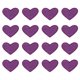 thumbnail image 1 of Parches de planchar en forma de corazón Uxcell, parches bordados, apliques, adornos para ropa, púrpura, 16 piezas, 1 of 7