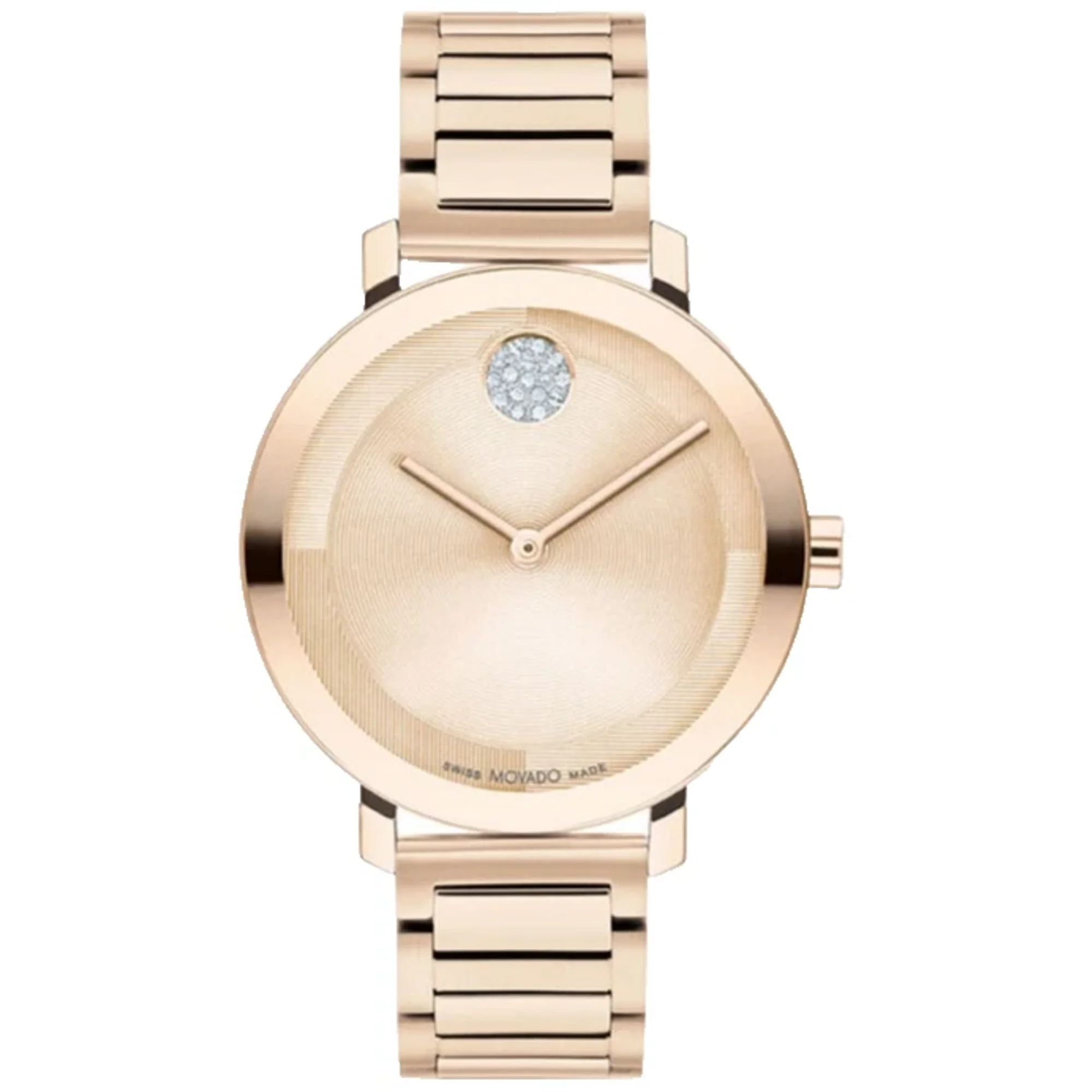 Movado Bold 3601107 Rose Gold Dial & Stainless Steel Bracelet 34MM Womens Watch