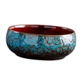 thumbnail image 2 of Plantador de lotus Bowl Contenedor hidropónico Gamán es acristalado Flamento decorativo, maceta redonda, maceta de cerámica para plantas de interior horno cambiado azul, 2 of 8