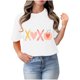 thumbnail image 4 of Puntoco Liquidación de blusas cortas para mujer, blusa de manga corta con estampado de moda para mujer, camiseta divertida con cuello redondo, 4 of 4