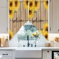 thumbnail image 4 of Welcome Swag Curtain Valance for Windows, Vintage Sunflower Window Treatments Short Swag Topper for Kitchen Windows Bathroom Bedroom, 28"x36", 4 of 8