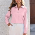 thumbnail image 6 of GUACER Shirts for Women Long Sleeve Button-Down Tops Loose Classic Collar Blouses for Office & Business, 6 of 8