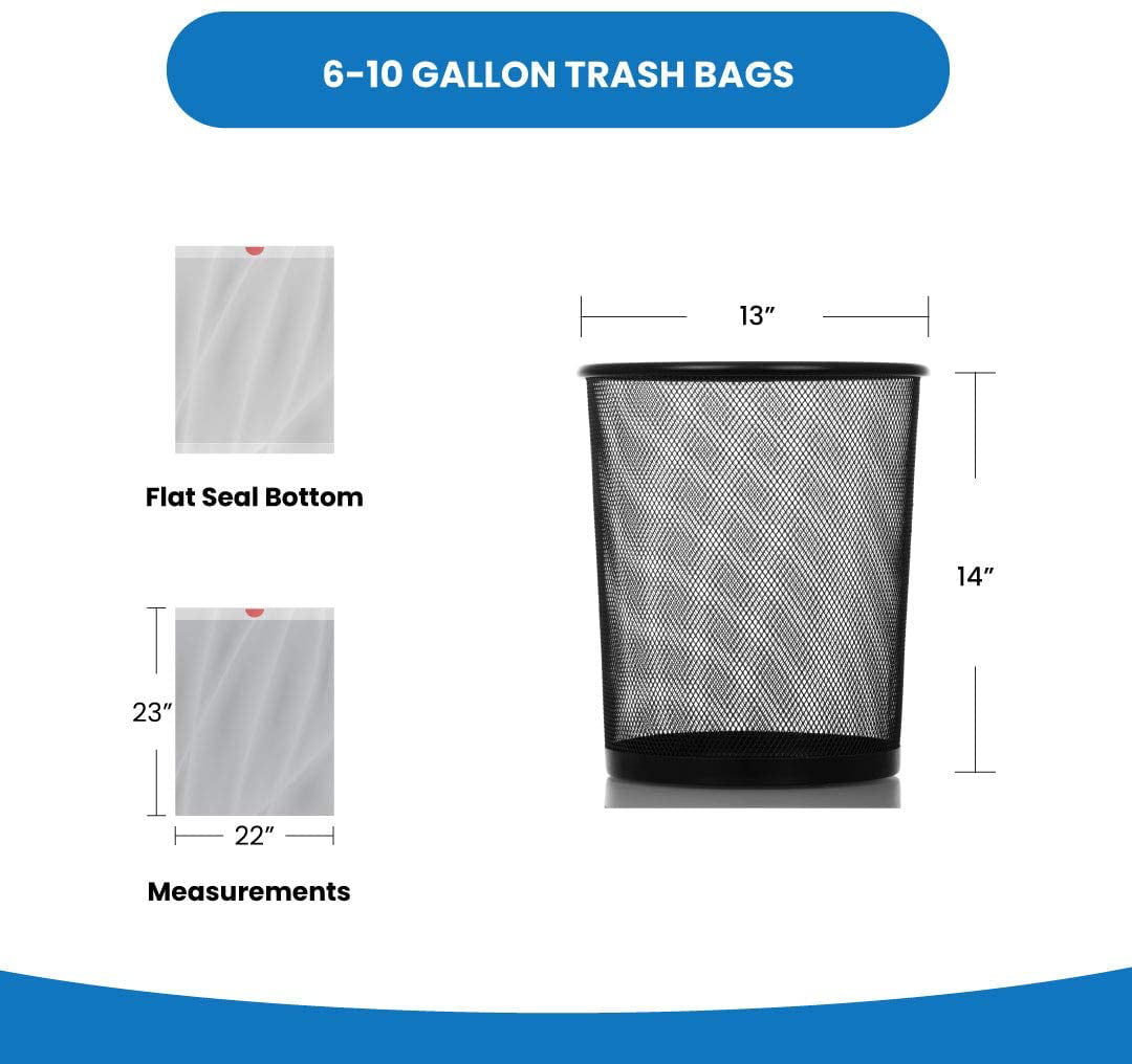 Reli. 8-10 Gallon Trash Bags Drawstring, 250 Count, 22x23, 6, 8, 10  Gallon Drawstring Garbage Bags, White Trash Can Liners