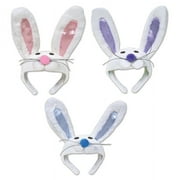 Pack of 12 Plush Bunny Head Headband Easter Costume Accessories