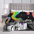 thumbnail image 4 of ZICANCN Throw Blanket Psychedelic Funky Hippy Girl , Couch Ultra Soft Micro Fleece Sofa Bed Camping Travel Blanket for Adults, 40"x30", 4 of 8