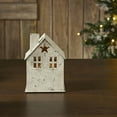thumbnail image 2 of Metal Tealight Holder Metal Village House D Antique Cream 6.75x4.75x4.5, 2 of 3