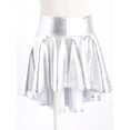 thumbnail image 3 of iEFiEL Girls Metallic Pleated Miniskirt Skort A-Line Scooter Skirt Dancewear Silver 12, 3 of 7