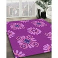 thumbnail image 3 of Ahgly Company Tapis d'Intérieur Lavable en Machine Carré Transitionnel Fuchsia Ou Magenta Violet, 5 Pieds Carré, 3 of 7