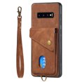 thumbnail image 5 of Nalacover for Samsung S10, Slim Case Wallet with Credit Card Holder, Back Flip Premium Leather Magnetic Clasp Kickstand Wirst Hand Strap Shockproof Cover for Samsung Galaxy S10, Brown, 5 of 7
