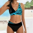 thumbnail image 2 of kamemir Plus Size Swimsuit or Women Women's and Women's Plus Tiered Ruffle Tankini Top(Blue,XL), 2 of 5