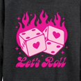 thumbnail image 3 of Instant Message - Lets Roll Pink Heart Dice - Women's Lightweight French Terry Long Sleeve Shirt, 3 of 6