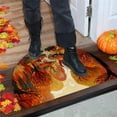 thumbnail image 6 of Btomtd 24"x16" Thanksgiving Semicircle Doormat with Maple Leaf and Pumpkin, Festive Porch Entrance Floor Mat, Holiday Fall Decor Carpet for Front Door, Halloween Area Rug, D, 6 of 6