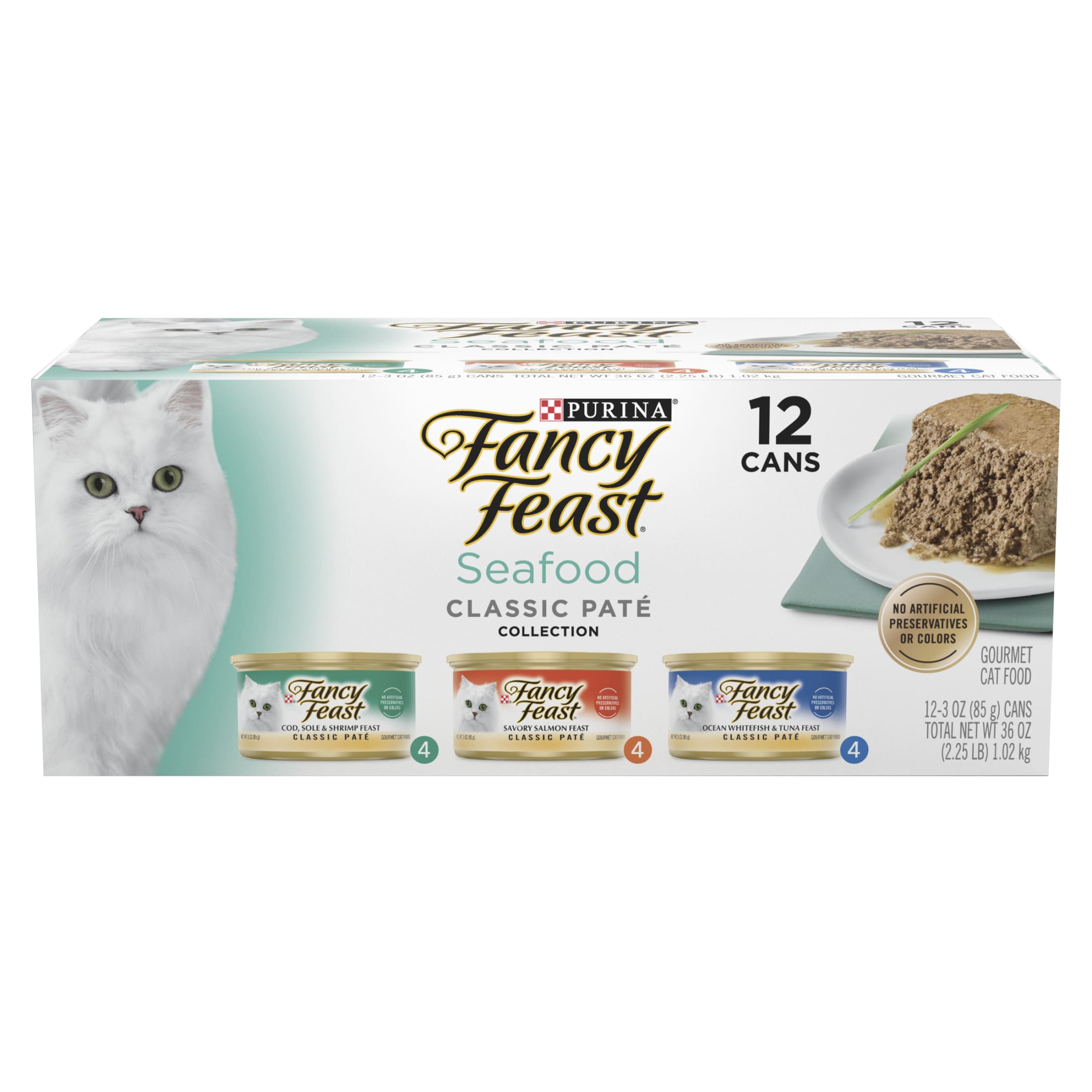 Fancy Feast Seafood Classic Pate Cat Food, 12 Cans photo 1