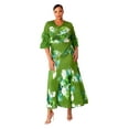 thumbnail image 3 of Floral Print Pleated Midi Dress - 82678, 3 of 4