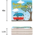 thumbnail image 3 of FMSHPON Happy Camper Set of 6 Coaster for Drinks, Absorbent Ceramic Stone Coasters Cup Mat with Cork Base for Home Kitchen Room Coffee Table Bar Decor, 3 of 4