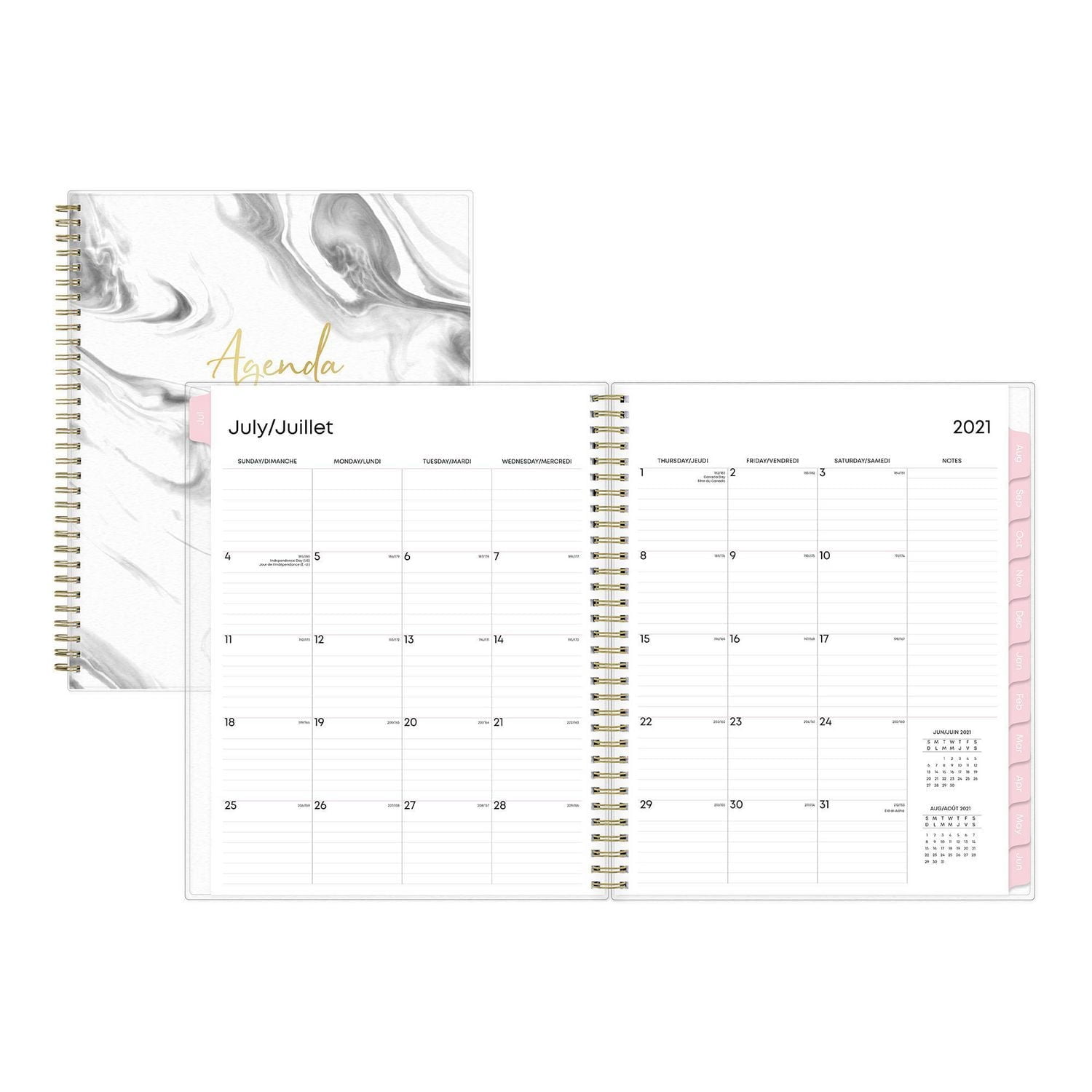 Blue Sky Marble Large Weekly/Monthly Planner for 2021-2022