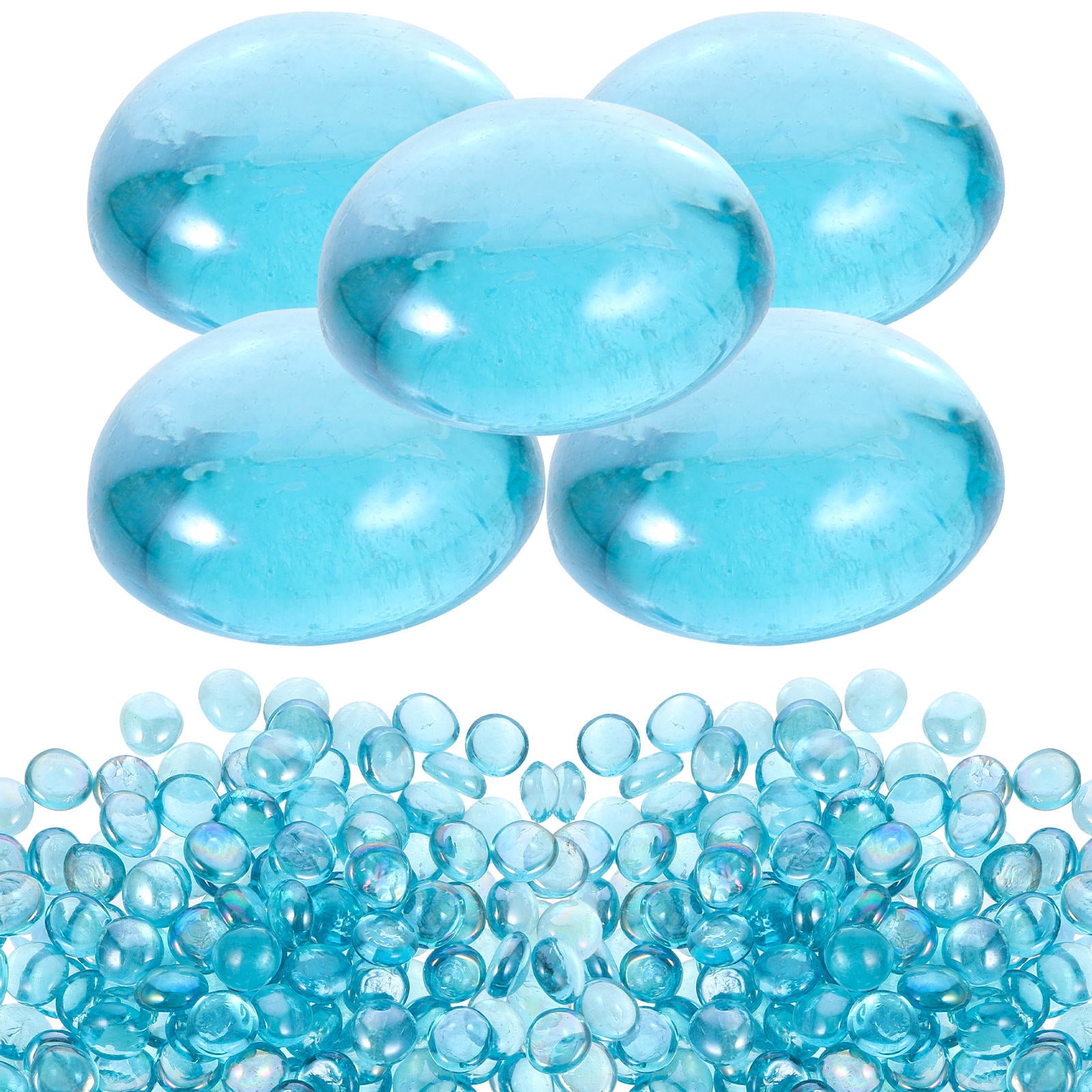 UPKOCH Blue Glass Stones for Decor Add Style to Plants and Fish Tanks 1 Bag