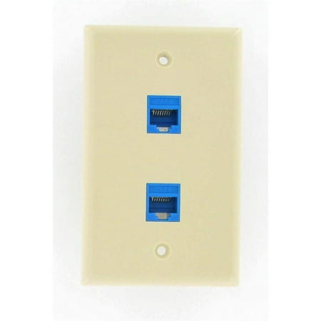 - Ivory Dual CAT6 Ethernet Jacks Keystone Wall Plate