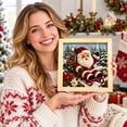 thumbnail image 4 of DIY Yarn Poke Painting Kit for Christmas, 20cm Punch Needle Craft Set with Wooden Frame, Santa Snowman Handmade Home Decor, 4 of 4