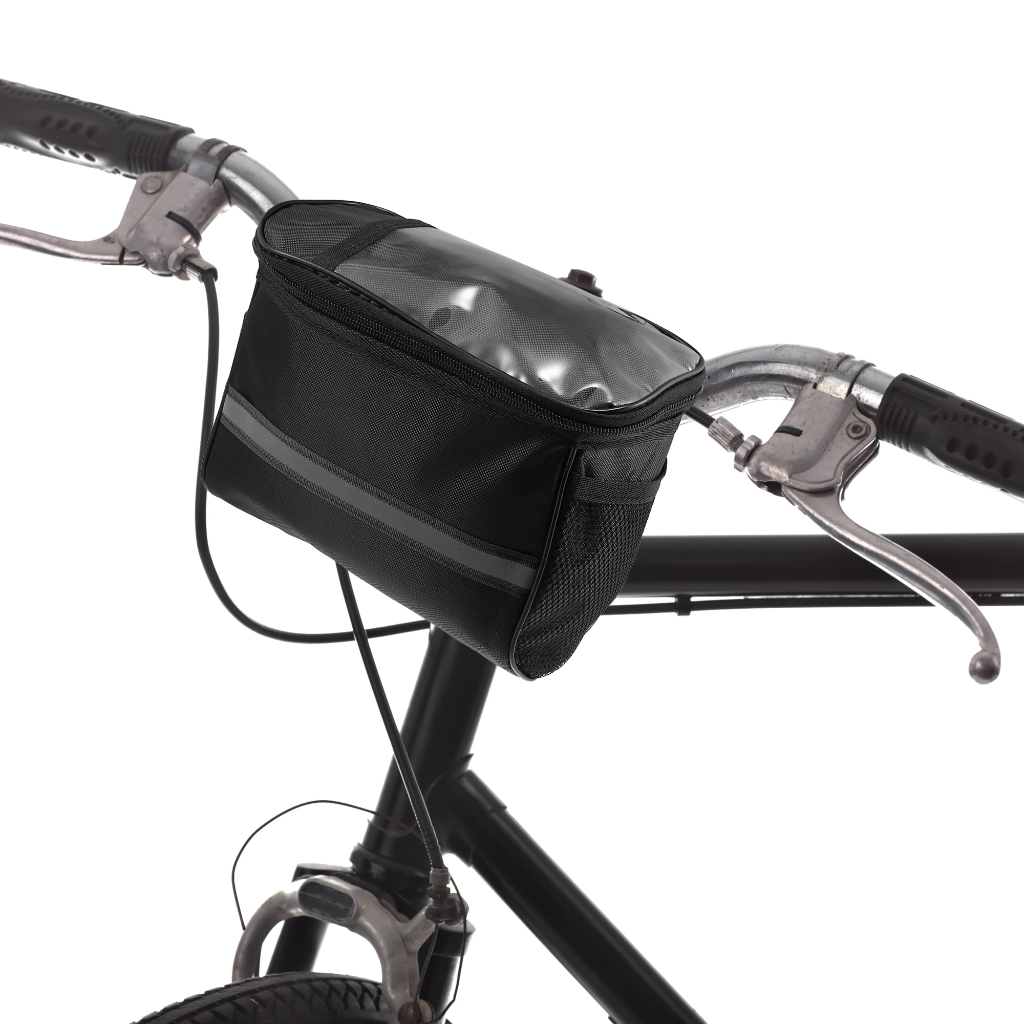 Unique Bargains 5L Capacity Bike Handlebar Bag with 7 Inch Touch Screen Holder Black