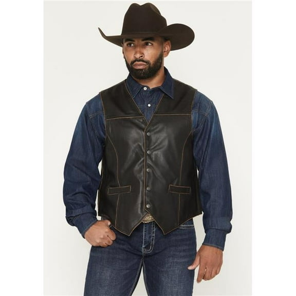 Scully 2111-259-XXL Mens Leather Vest, Dark Brown - 2XL