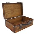 thumbnail image 2 of Vintage Portable Wooden Chest, Multifunctional, Distressed Style, for Storing Clothes, Toys, Photo Props, Small Size, 2 of 4
