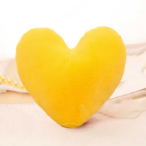VOTRUDI Yellow Heart Shaped Pillow - Soft Plush Decorative Throw Pillow for Valentine's Day, Sofa, Bedroom, Car - Machine Washable Polyester Cushion
