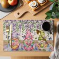 thumbnail image 2 of Blue Purple Gnomes Placemats Set of 6, Spring Vintage Hydrangea Flower Leaf Placemats for Dining Table, Place Mats for Kitchen Tabletop, Waterproof Wipeable Dining Table Mats Set, 2 of 9