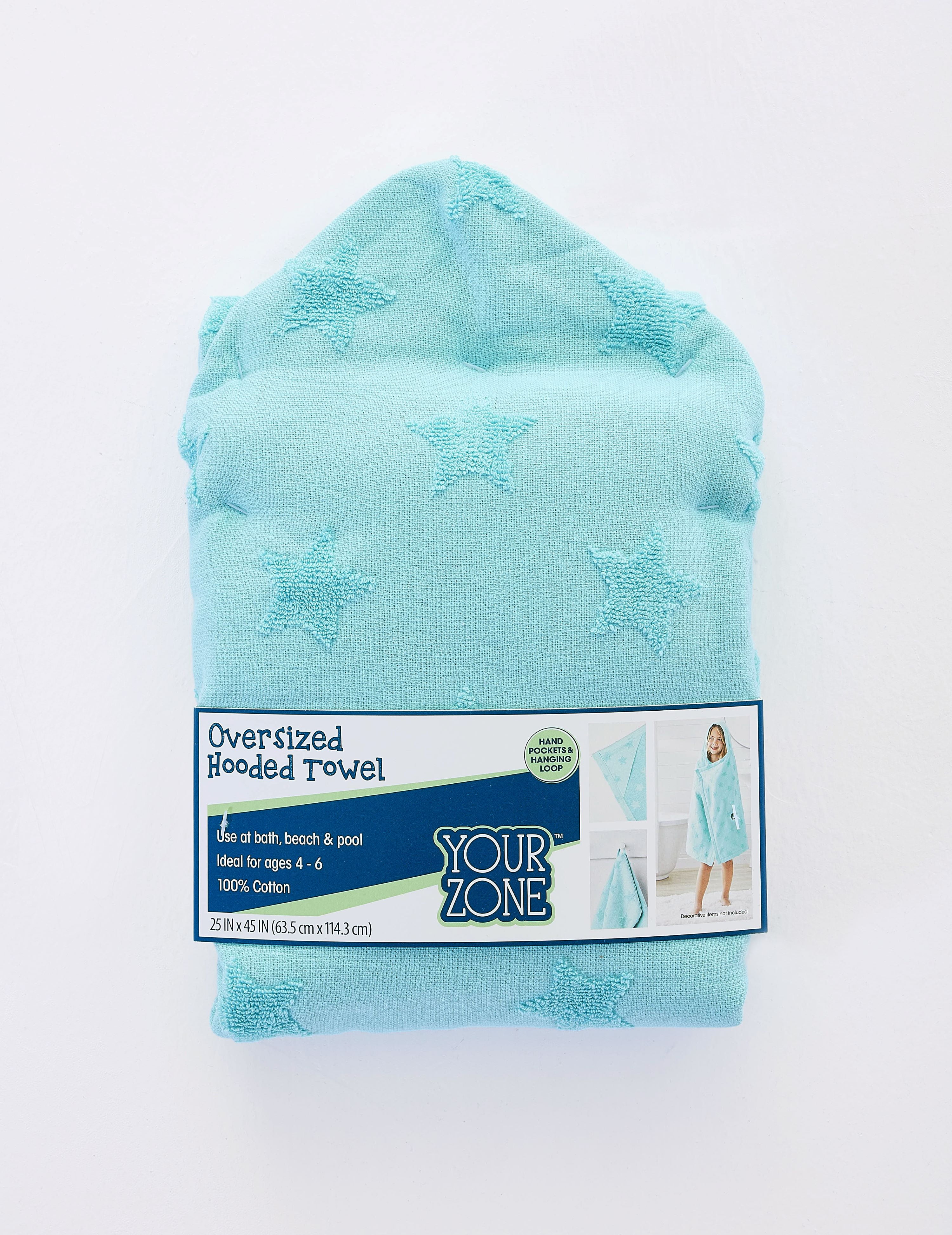 Your Zone Star Cotton Towel & Washcloth, Teal Star