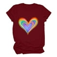 thumbnail image 6 of USSUMA Womens Summer Tops and Blouses Trendy Crewneck Rainbow Love Heart Print T-Shirts for Women Dressy Casual Short Sleeve Basic Cute Graphic Shirt Tunics Plus Beach, 6 of 7