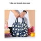 thumbnail image 4 of Greeniant Fiambrera portátil, bolsa de tela impermeable, enfriador térmico de alimentos, bolsa de almacenamiento de Picnic con aislamiento de flores, Kits de desorden para acampar Negro Greeniant OD027724-04, 4 of 6
