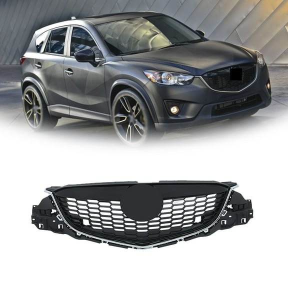 For 13-2015 Mazda CX-5 Black Chrome Plastic MA1200187 Front Bumper Upper Grille
