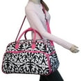 thumbnail image 6 of CalBags Floral Prints 21-Inch Carry-On Rolling Duffel Bag - Pink Trim Damask, 6 of 7