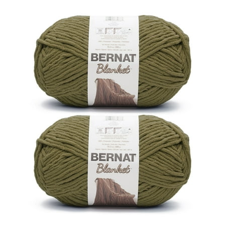 Bernat Blanket Big Ball Yarn 2/Pack-Olive