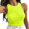 thumbnail image 7 of Tank Top for Woman Sleeveless Color Tops Solid Woman's Tank Short Round Neck Vest Woman's Blouse Tank Tops Deep Yellow, 7 of 7