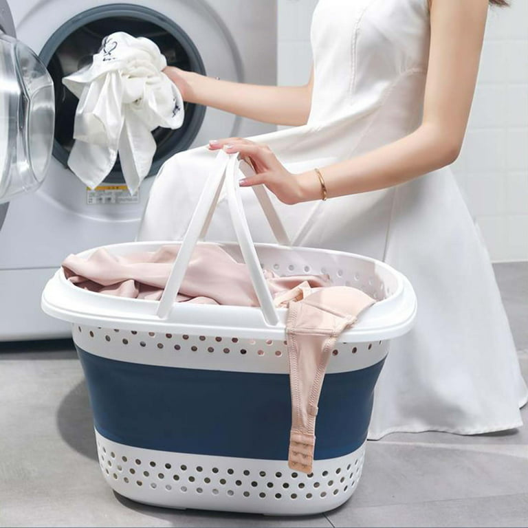 Foldable Laundry Basket with Wheels - Space-Saving - Portable