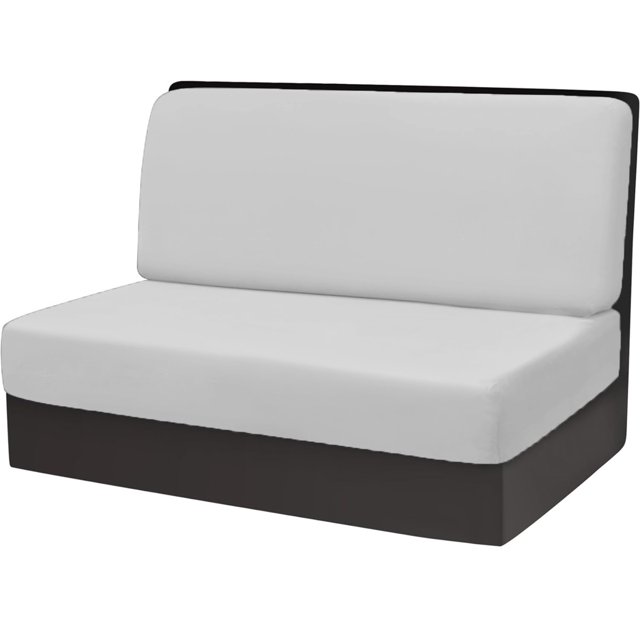 Plush Van Sofa Cushion Cover 2-Piece Short Velvet Dustproof Cat Scratch Resistant for Restaurant Booths (Light gray,Universal code)