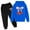 AT1-Blue, variant on Tfken outfits sets for child girls 2Pc Long Sleeve Bow Print Sweatshirt Pant fall Black clothing set Size 3-4 Years