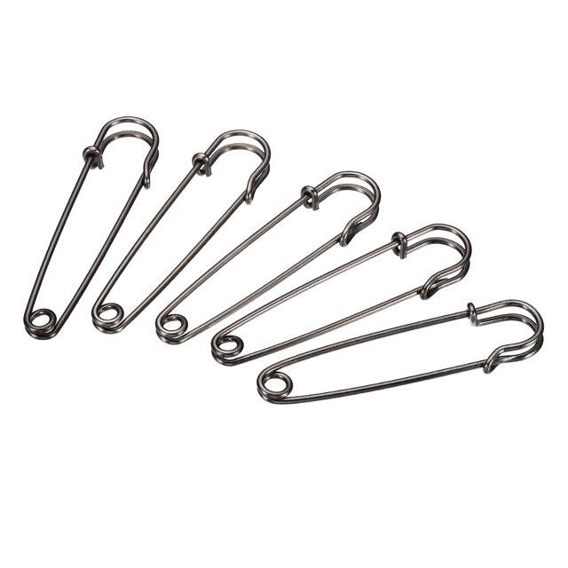 Uxcell Safety Pins 2.95 inch Large Metal Sewing Pins Black 20Pcs