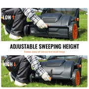 Push Lawn Sweeper, 21in Leaf & Grass Collector, Strong Plastic Wheels & Heavy Duty Thickened Steel Durable to Use with Large Capacity 3.5 cu. ft. Mesh Collection Hopper Bag, 2 Spinning Brushes