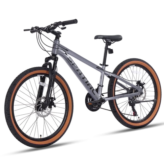 SPATIAL 24 inch Mountain Bicycle for Teenagers,21-Speed Gears MTB Mountain Bikes,Aluminum Frame Dual Disc Brakes