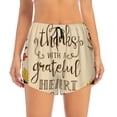 thumbnail image 2 of KLL Thanksgiving With A Grateful Heart Pattern Shorts Women,Athletic Shorts High Waisted Running Shorts Pocket Sporty Short Gym Elastic Workout Shorts-Medium, 2 of 7