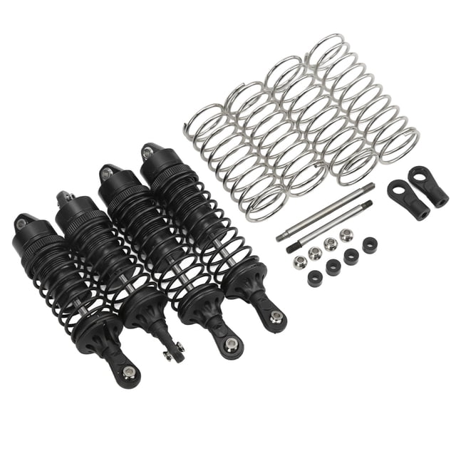 Front Rear Suspension Damper, Wear Resistant Adjustable Height RC Front Rear Shock Absorbers Easy Disassembly For 1/10 Off Road Vehicles Black