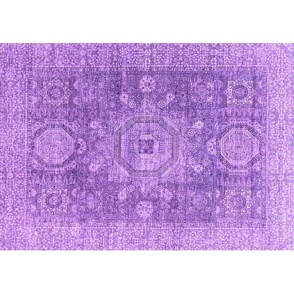 Ahgly Company Indoor Rectangle Abstract Purple Modern Area Rugs, 2' x 4'