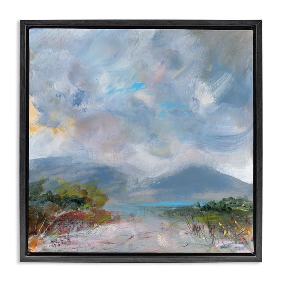 Stupell Industries Expressive Mountain Mists Black Framed Floater Canvas Wall Art, design by Leslie Birch