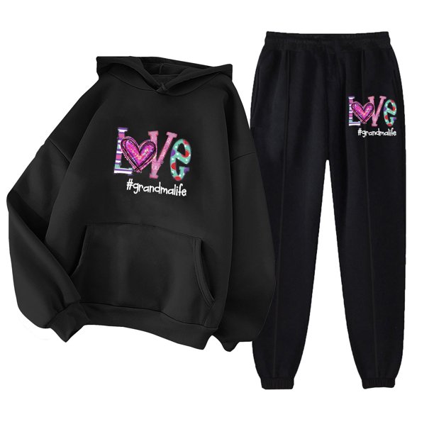 Puntoco Sudadera Con Capucha Para Mujer Sudadera De Manga Larga Con Bolsillo Pantalones De Moda Para Mujer Conjunto De Sudadera Estampada Liquidación Puntoco Puntoco-712