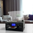thumbnail image 4 of EYESEN Bluetooth Record Player Turntable with Stereo Speaker, CD Player, Cassette, Radio, Aux in and SD Encoding, Remote Control, 4 of 5