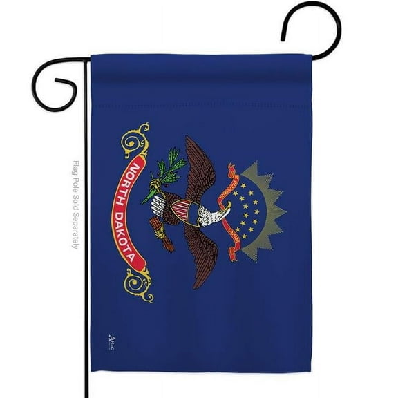 G142535-BO 13 x 18.5 in. North Dakota American State Garden Flag with Double-Sided Horizontal House Decoration Banner Yard Gift